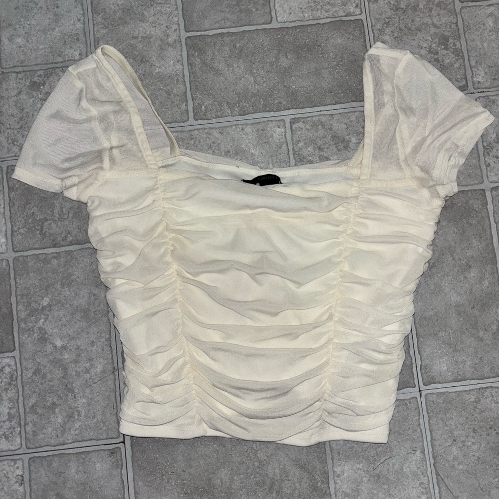 Cropped Sheer Top